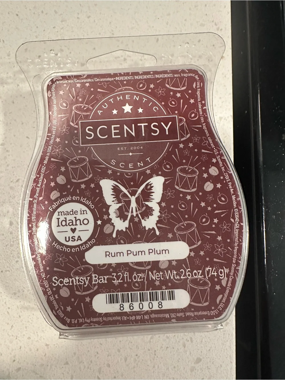 Scentsy Rum Pum Plum Wax Bar - Plum